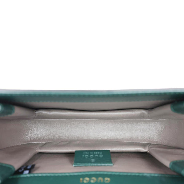 GUCCI Sylvie 1969 Mini Leather Shoulder Bag Green 615965