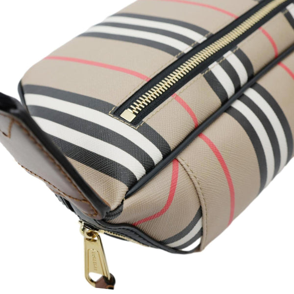 BURBERRY Sonny E-Canvas Icon Stripe Bumbag Beige