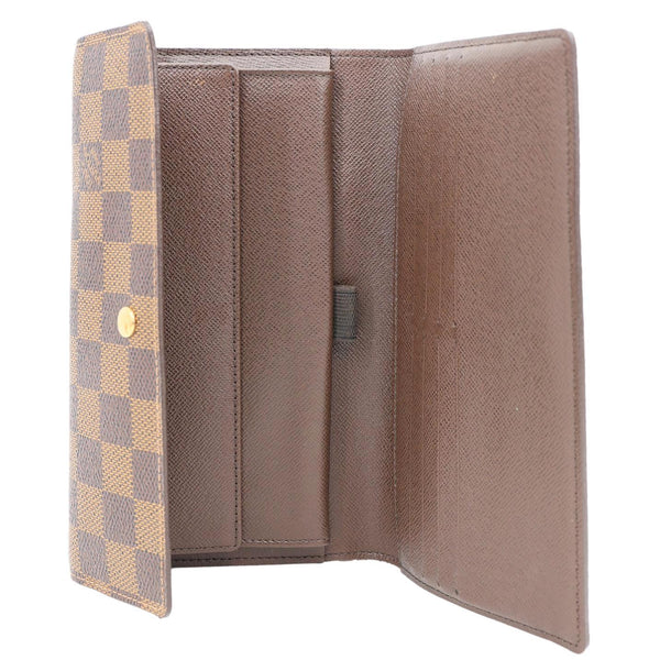 LOUIS VUITTON Sarah Damier Ebene Wallet Brown