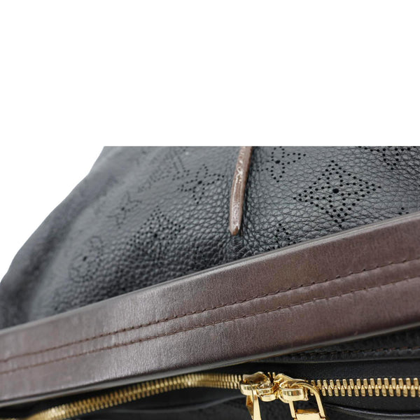 LOUIS VUITTON Selene MM Mahina Leather Tote Shoulder Bag Black