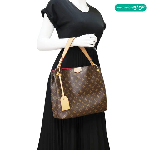 LOUIS VUITTON Graceful PM Monogram Canvas Hobo Shoulder Bag Brown