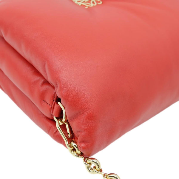 LOEWE Goya Small Puffer Lambskin Leather Shoulder Bag Bag Red