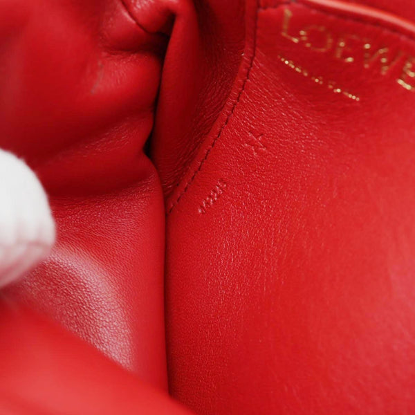 LOEWE Goya Small Puffer Lambskin Leather Shoulder Bag Bag Red