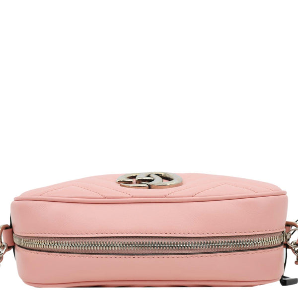 GUCCI GG Marmont Small Matelasse Chevron Leather Camera Bag Pink 447632