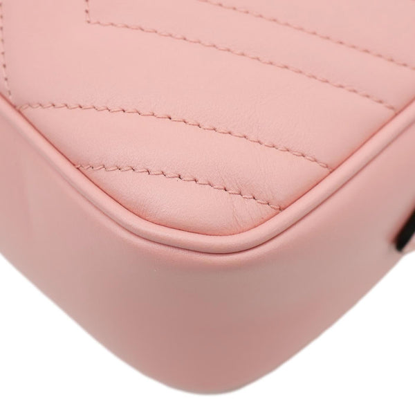 GUCCI GG Marmont Small Matelasse Chevron Leather Camera Bag Pink 447632
