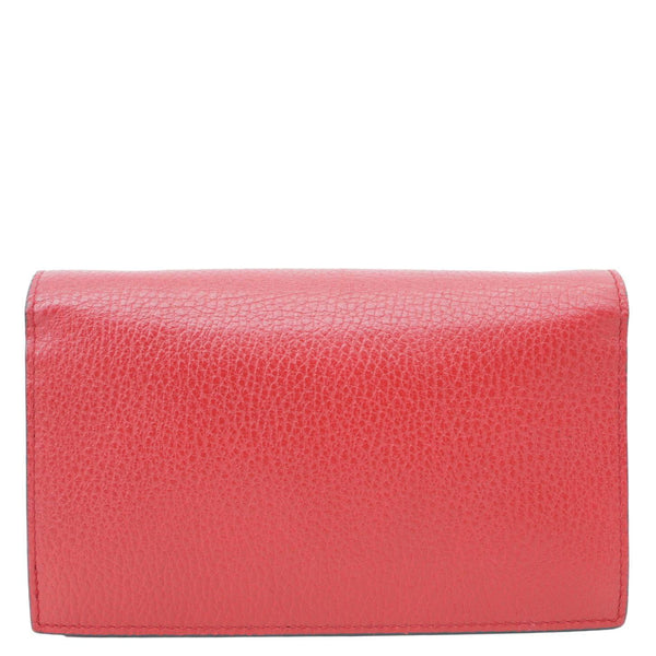 GUCCI Dollar Interlocking G Calfskin Leather Chain Wallet Crossbody Bag Red 510314