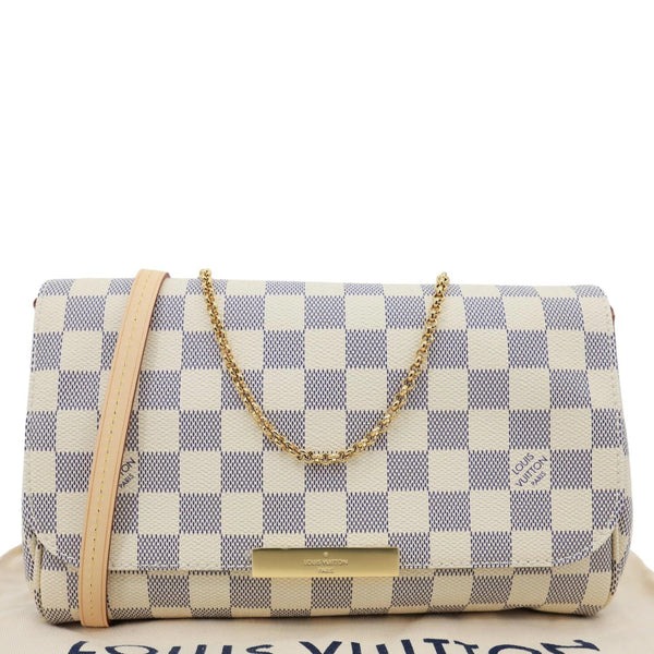 LOUIS VUITTON Favorite MM Damier Azur Crossbody Bag White