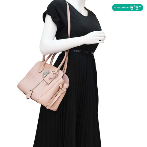 LOUIS VUITTON Milla PM Veau Nuage Leather Shoulder Bag Rose Poudre