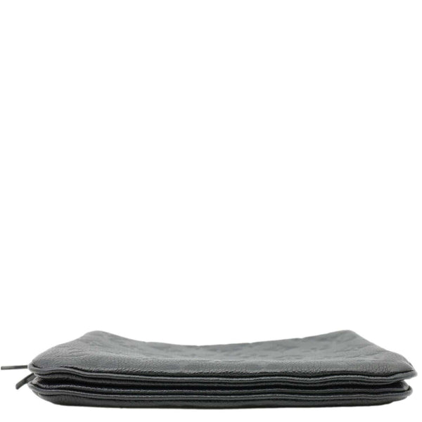 LOUIS VUITTON Double Zip Pochette Monogram Empreinte Pouch Black