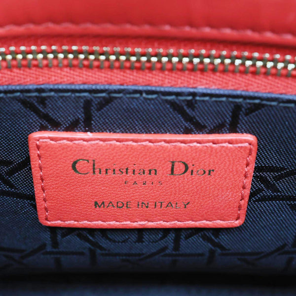 CHRISTIAN DIOR Lady Dior My ABCDior Small Cannage Leather Shoulder Bag Red