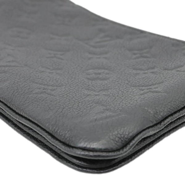 LOUIS VUITTON Double Zip Pochette Monogram Empreinte Pouch Black