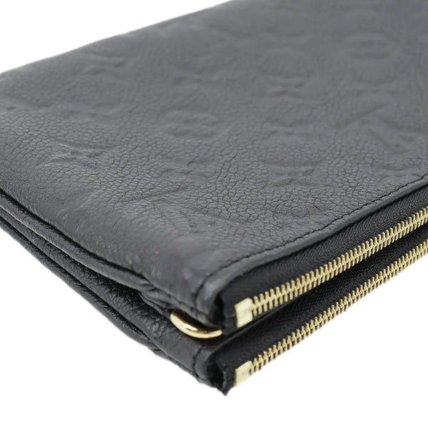 LOUIS VUITTON Double Zip Pochette Monogram Empreinte Pouch Black