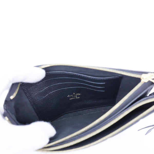 LOUIS VUITTON Double Zip Pochette Monogram Empreinte Pouch Black