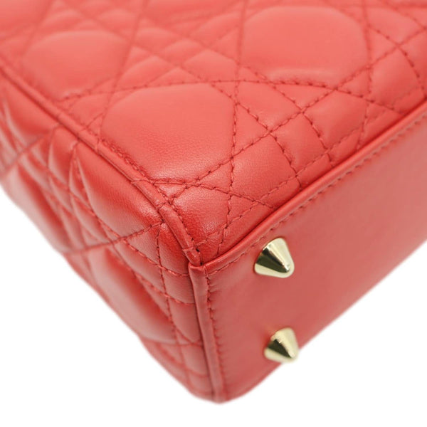 CHRISTIAN DIOR Lady Dior My ABCDior Small Cannage Leather Shoulder Bag Red