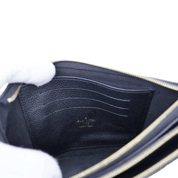 LOUIS VUITTON Double Zip Pochette Monogram Empreinte Pouch Black