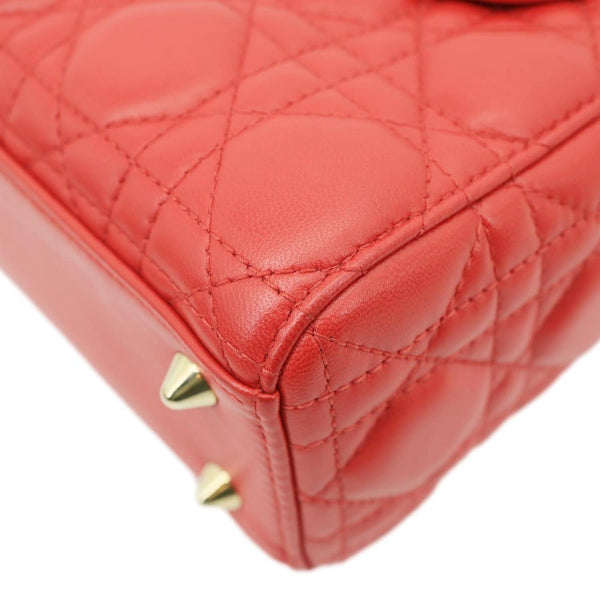 CHRISTIAN DIOR Lady Dior My ABCDior Small Cannage Leather Shoulder Bag Red