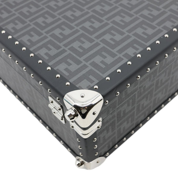 FENDI FF Logo Medium Zucca Canvas Rigid Suitcase Grey