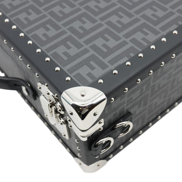 FENDI FF Logo Medium Zucca Canvas Rigid Suitcase Grey