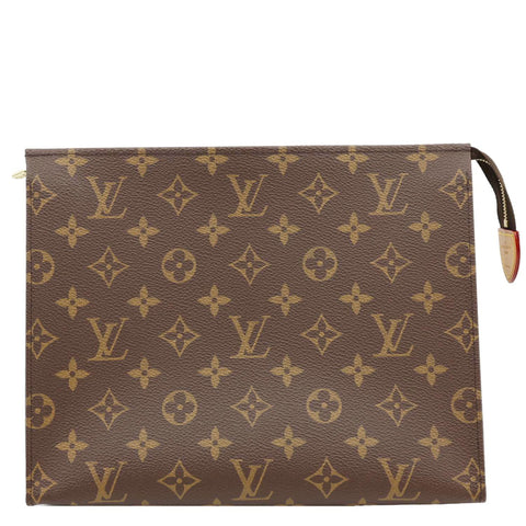 LOUIS VUITTON Toiletry Pouch 26 Monogram Canvas Clutch Brown