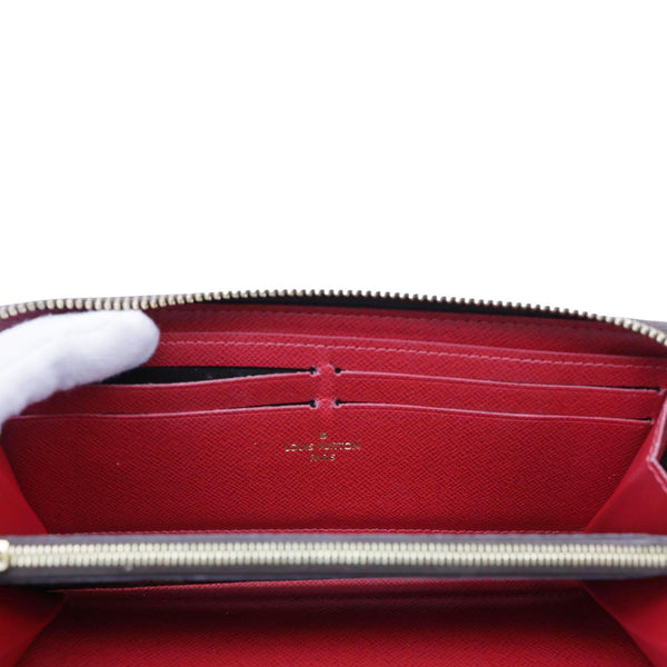 LOUIS VUITTON Clemence Damier Ebene Zippy Wallet Brown