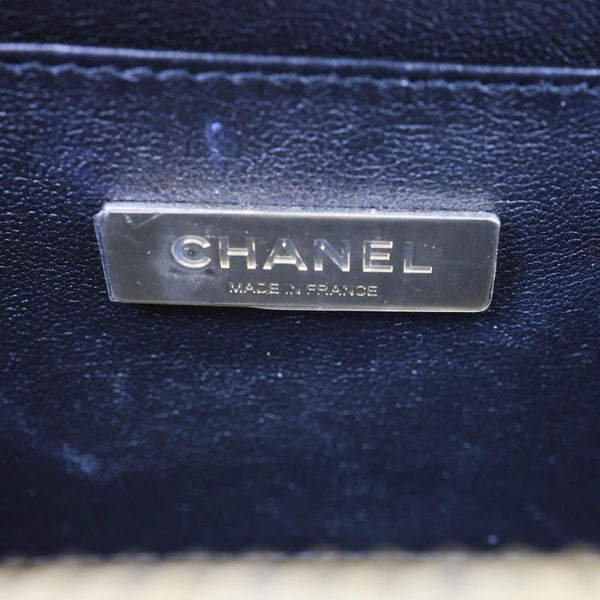 CHANEL Studded Square Quilted Leather Vanity Case Black