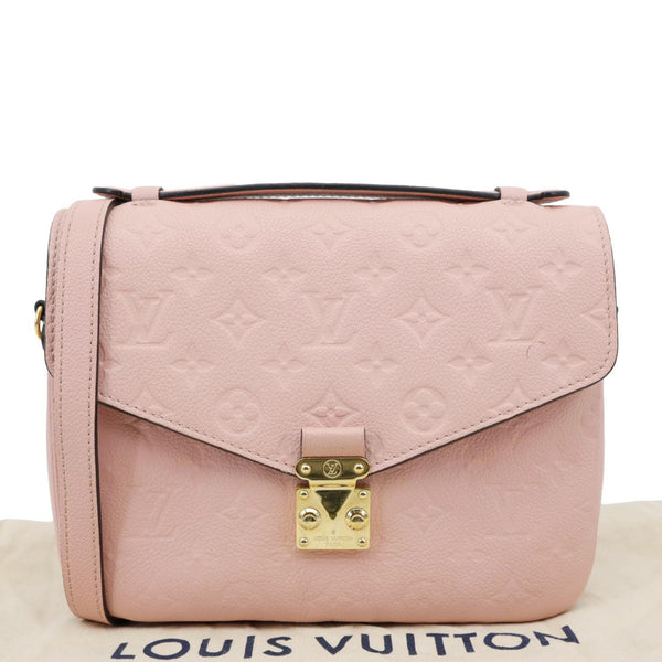 LOUIS VUITTON Metis Pochette Monogram Empreinte Leather Crossbody Bag Pink