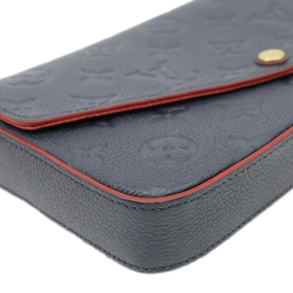 LOUIS VUITTON Felicie Pochette Monogram Empreinte Crossbody Bag Navy Blue