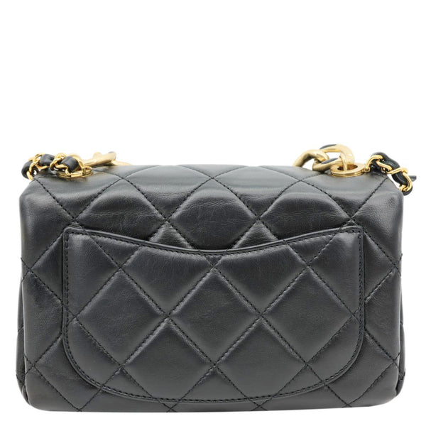 CHANEL Match Flap Small Quilted Lambskin Leather Crossbody Bag Black