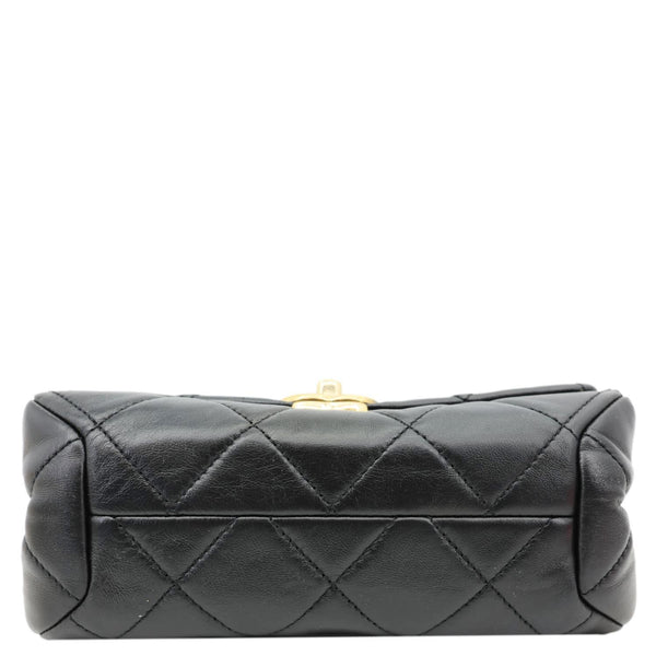 CHANEL Match Flap Small Quilted Lambskin Leather Crossbody Bag Black