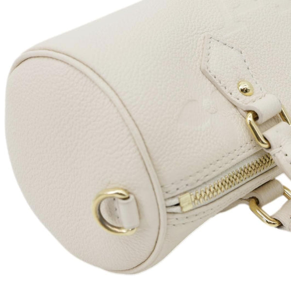 LOUIS VUITTON Papillon BB Monogram Empreinte Leather Shoulder Bag Off White
