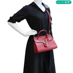 GUCCI GG Marmont Leather Top Handle Shoulder Bag Red 442622