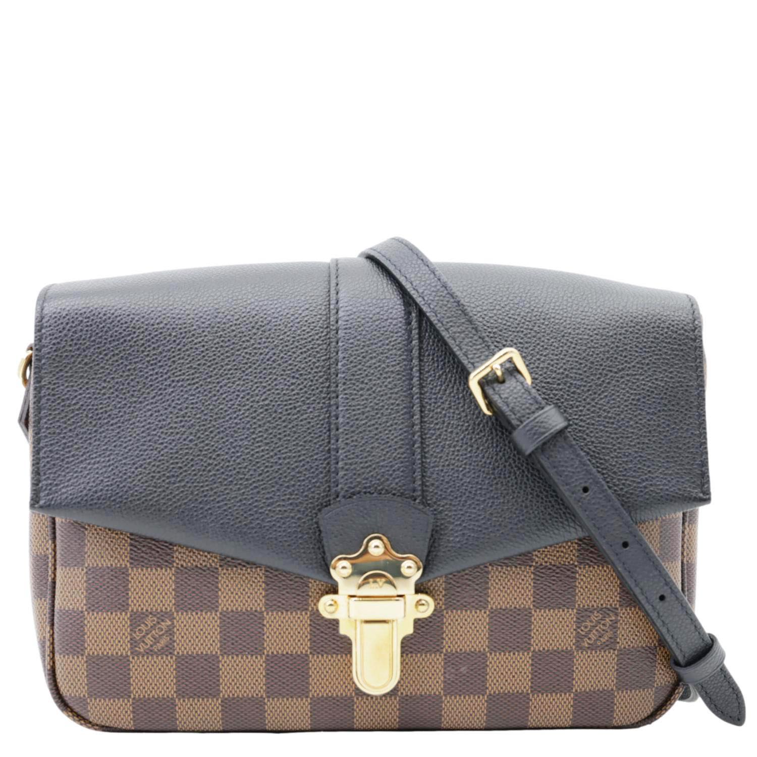 Louis Vuitton Clapton Damier Ebene Shoulder Bag Black