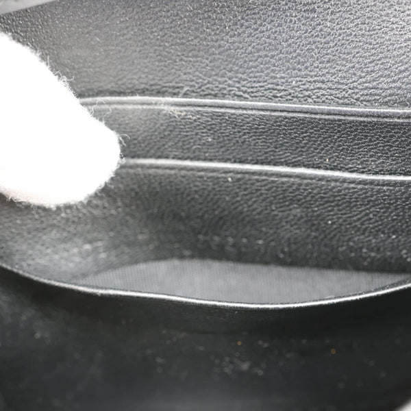 BALENCIAGA Hourglass Shiny Box Calfskin Leather Wallet On Chain Shoulder Bag Black