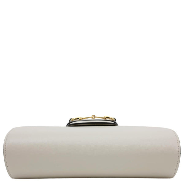GUCCI Horsebit 1955 Small Leather Shoulder Bag Off White 602204