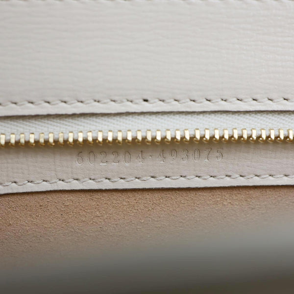 GUCCI Horsebit 1955 Small Leather Shoulder Bag Off White 602204