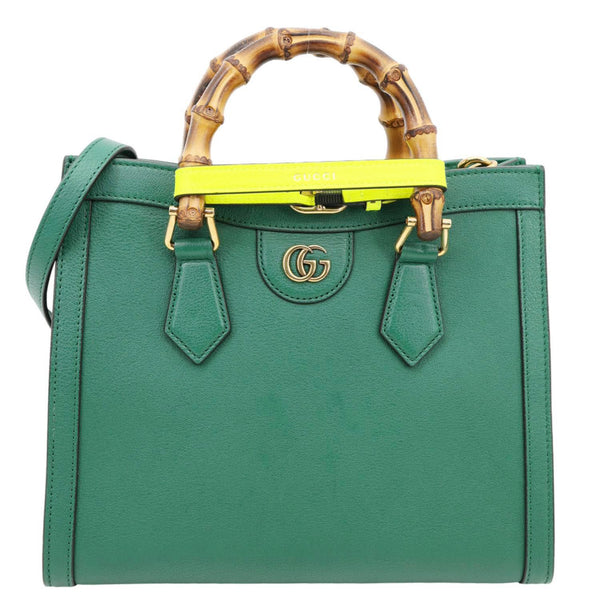 GUCCI Bamboo Diana Small Leather Tote Bag Green 660195