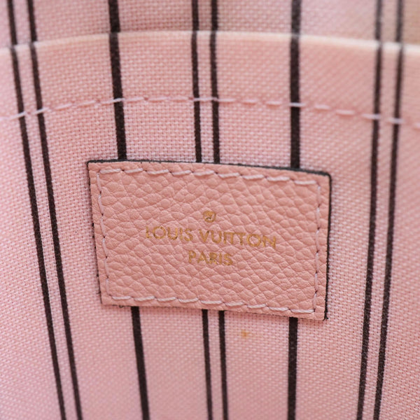 LOUIS VUITTON Montaigne MM Monogram Empreinte Shoulder Bag Pink