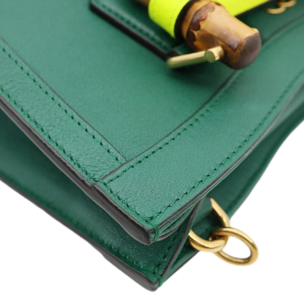 GUCCI Bamboo Diana Small Leather Tote Bag Green 660195