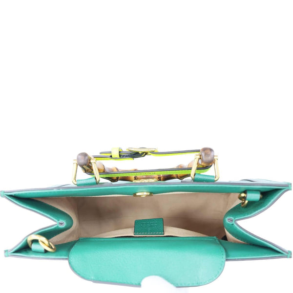 GUCCI Bamboo Diana Small Leather Tote Bag Green 660195