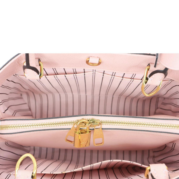 LOUIS VUITTON Montaigne MM Monogram Empreinte Shoulder Bag Pink