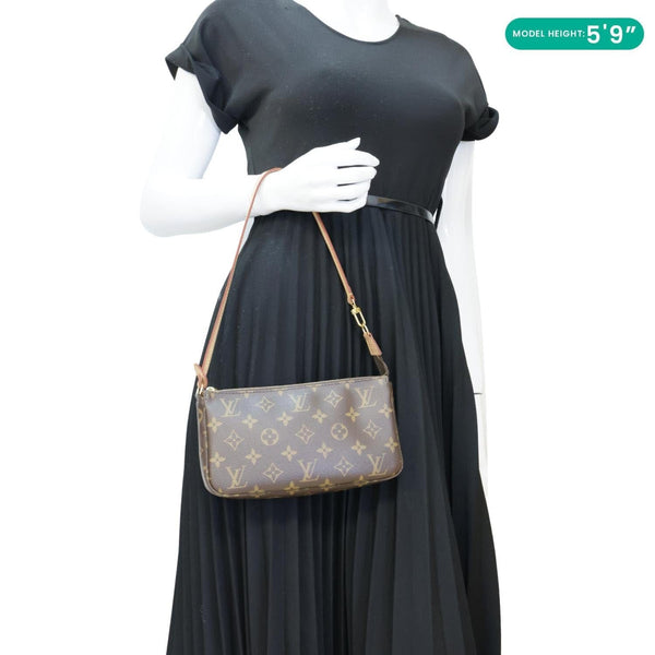 LOUIS VUITTON Pochette Accessoires Monogram Canvas Pouch Brown