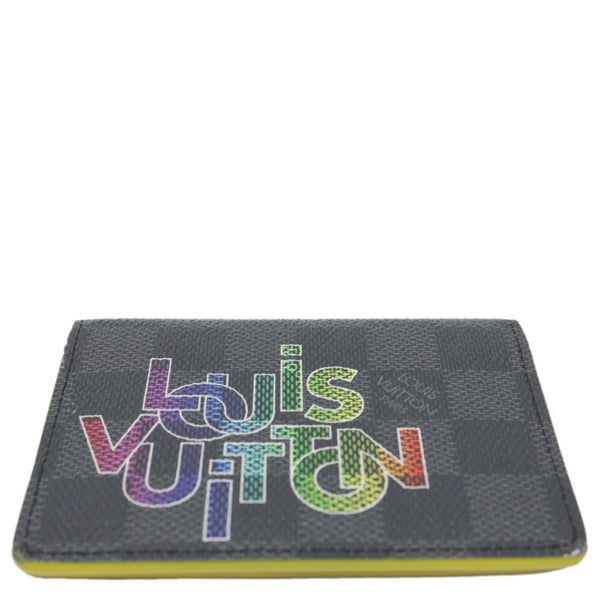 LOUIS VUITTON Virgil Abloh Rainbow Logo Damier Graphite Pocket Organizer Wallet Black