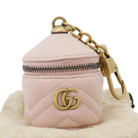 GUCCI GG Marmont Leather Key Chain Pink 725109