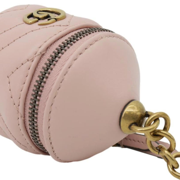 GUCCI GG Marmont Leather Key Chain Pink 725109