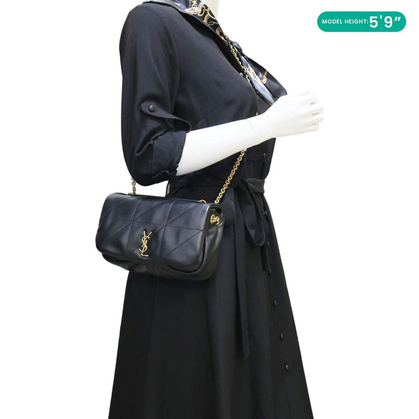 YVES SAINT LAURENT Jamie 4.3 Lambskin Leather Shoulder Bag Black