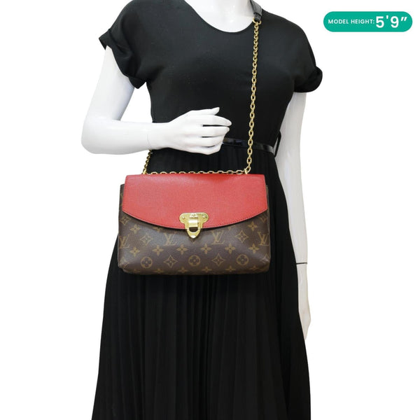 LOUIS VUITTON Saint Placide Monogram Canvas Crossbody Bag Cerise
