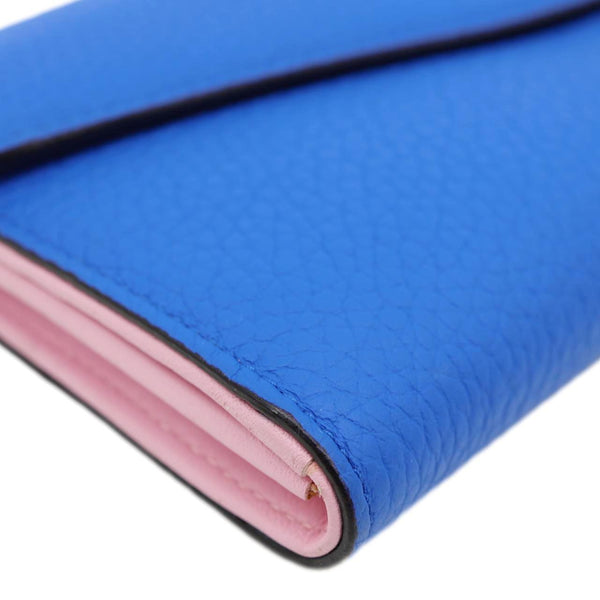 CHRISTIAN DIOR Diorissimo Leather Long Wallet Blue