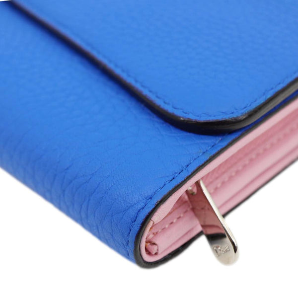 CHRISTIAN DIOR Diorissimo Leather Long Wallet Blue