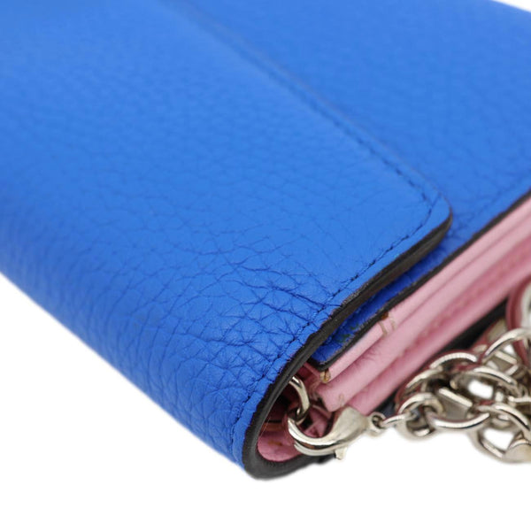 CHRISTIAN DIOR Diorissimo Leather Long Wallet Blue