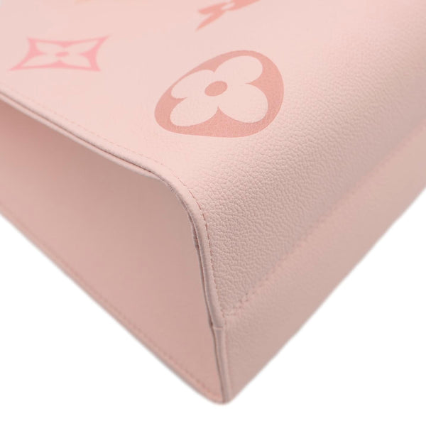 LOUIS VUITTON Onthego MM Giant Monogram Empreinte Leather Tote Bag Pink